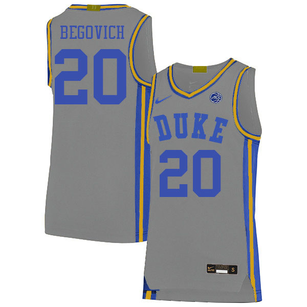 Duke Blue Devils #20 Neal Begovich College Basketball Jerseys Stitched Sale-Gray